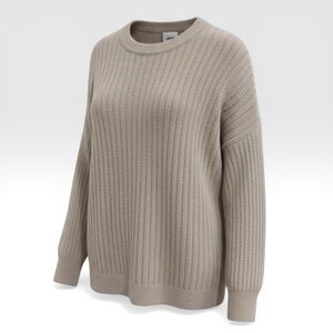 Aerie Cozy Ribbed Sweater Beige Taupe Size M Soft Plush Knit